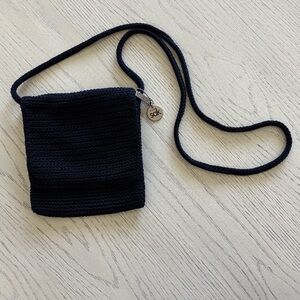 THE SAK dark blue Crochet Crossbody Bag small for women